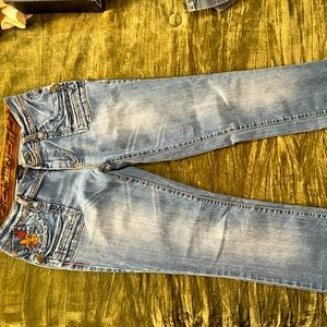 Blue vintage boot cut jeans, low rise